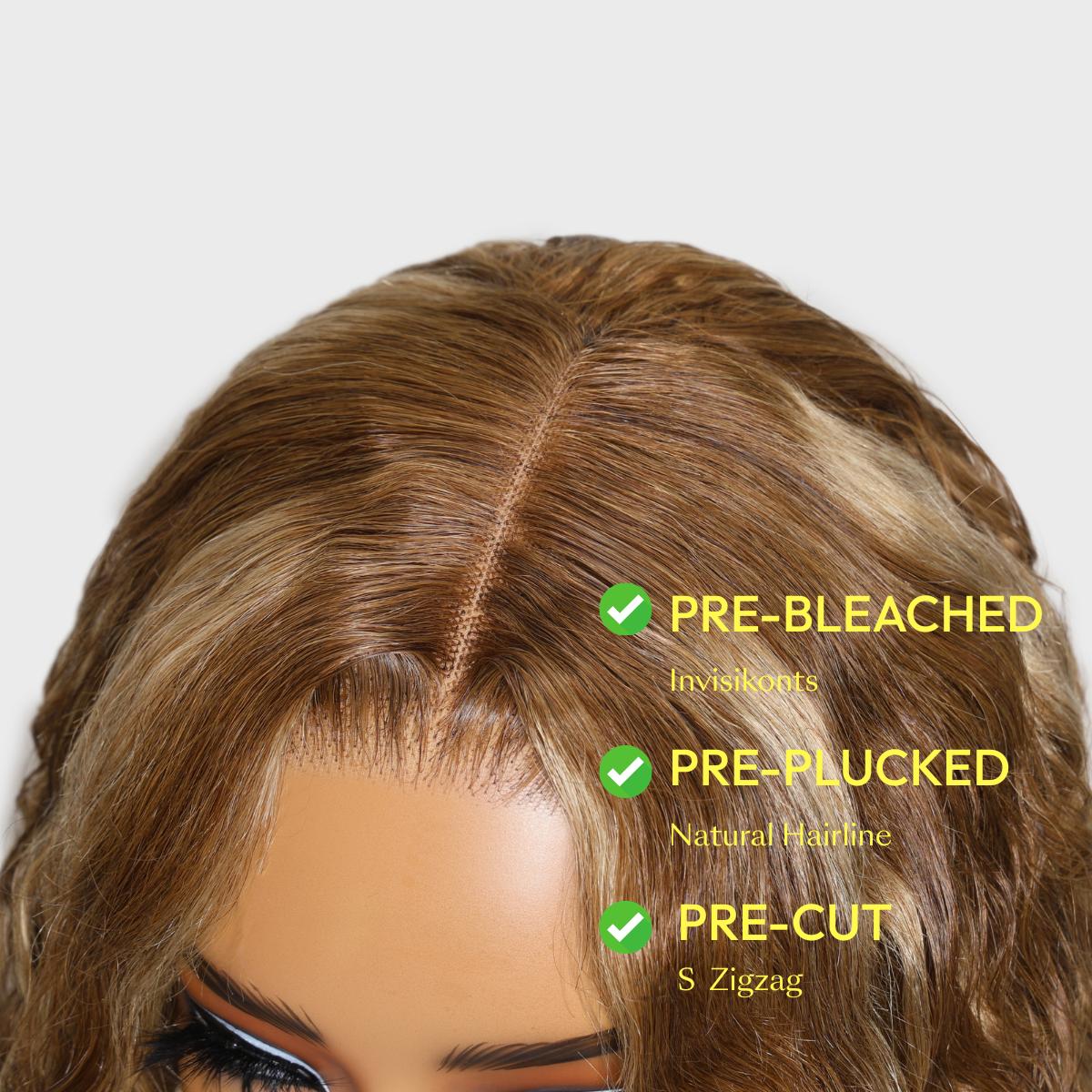Sunber Ash Blonde Glow 13x4 Pre Everything Lace Frontal Body Wave Glueless Human Hair Wigs With Invisi Drawstring Put on and Go SpringStatements