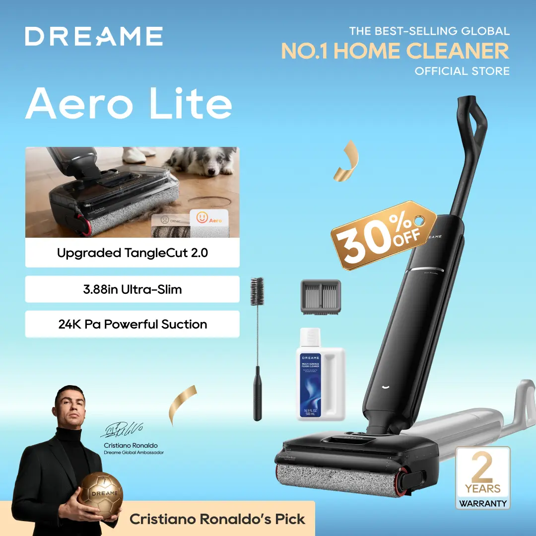 [New Launch] DREAME Aero Lite Wet Dry Vacuum Cleaner, All-in-ONE Vacuum Mop for Wet & Dry Messes, 0 Hair Residue Great for Pet Owners, One-Press Self-Clean, 180° Lie Flat, 35mins Runtime for Hard Floor Cleaning,back to school,back to school haul