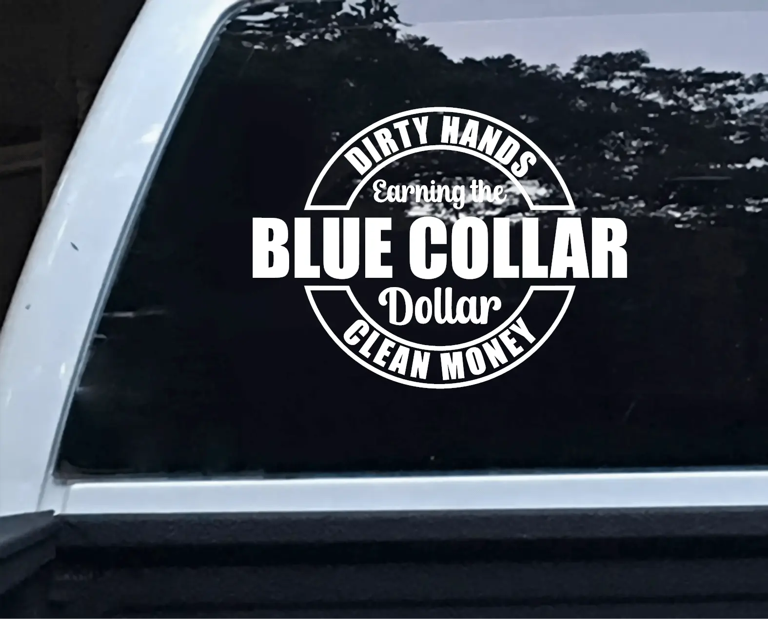 Thrilling Signs | Blue Collar Dollar Decal - Patriotic Work Ethic Vinyl Sticker for Cars and Trucks