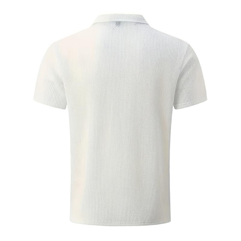 Luxury business shirt, solid color elegant design modern formal shirt, breathable lightweight material comfortable and well-fitting, short sleeve collar design, suitable for business wear, formal casual wear, and men's fashion items