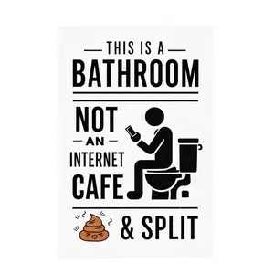 This Is A Bathroom Not An Internet Cafe Funny Metal Tin Sign 8x12 Inch Black White Toilet Phone Humor Wall Decor for Restroom Bathroom Home Bar Office Wall Hanging Plaque