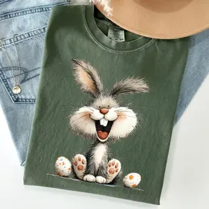 Comfort Colors Joyful Easter Bunny Shirt, Festive Bunny Tee, Happy Easter T-Shirt, Spring Rabbit Graphic, Easter Eggs Shirt, Fun Spring Top,Sweet Party Tee
