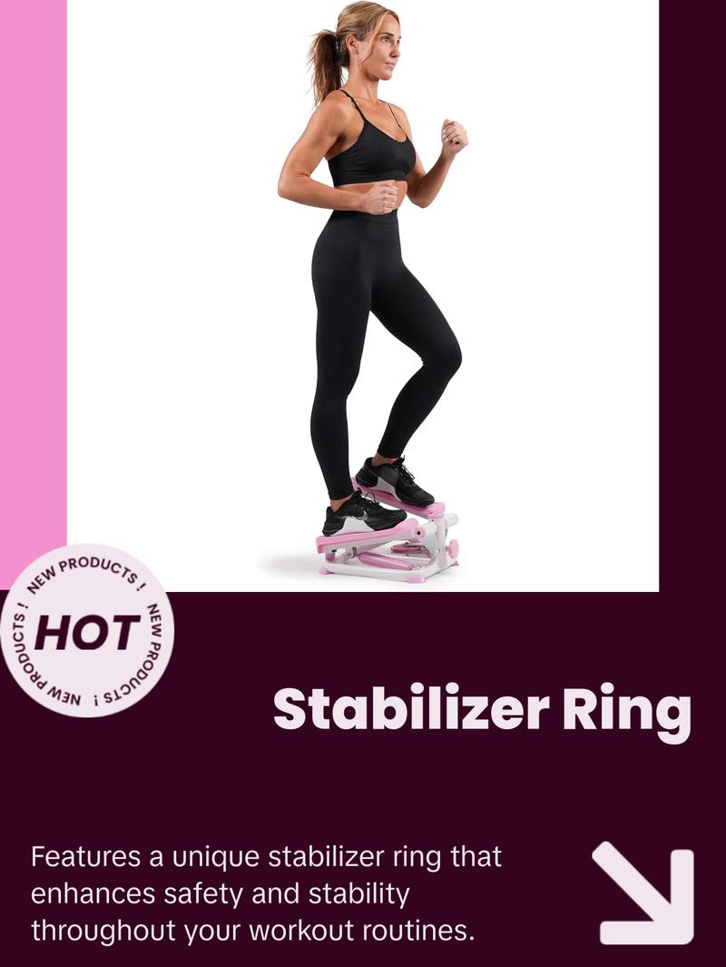 Mini Steppers for Exercise at Home, Stair Step Workout Machine with Resistance Bands, Full Body Cardio Equipment, Optional Smart Stepper with Sunnyfit App Connection