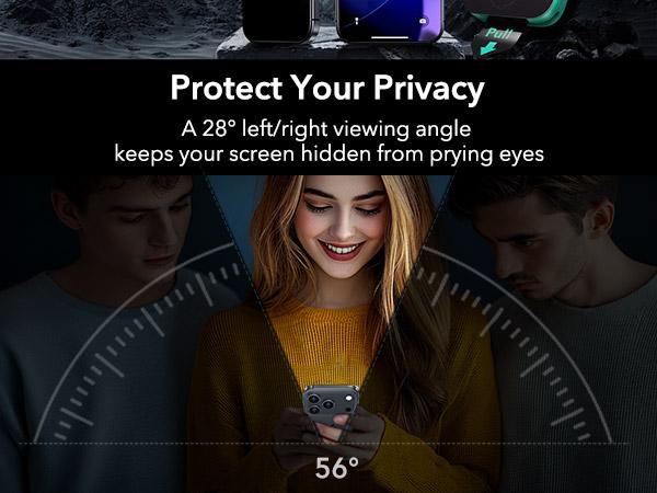 ESR Armorite Privacy Tempered Glass 3-Pack for iPhone 17/16/15 All Models, 7x Military-Grade Protection, Ultra-Fit Tray, Bubble-Free, Shockproof Screen Protector, Cellphone Casing