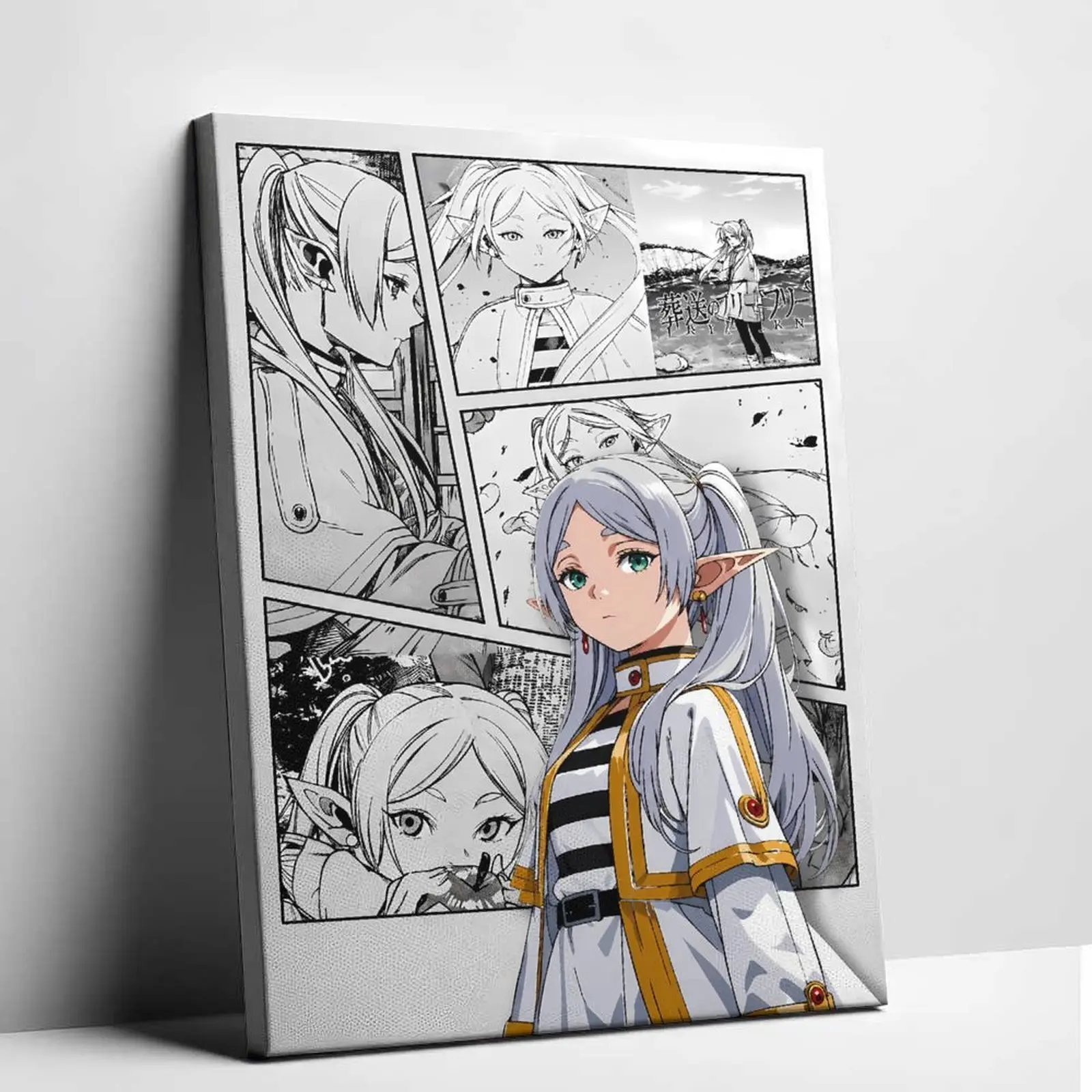 Frieren Beyond Journeys End Anime  Wall Art Manga Panel Poster Frieren Framed  Print Color Pop Elf Girl Aesthetic Room Decor Otaku Gifts