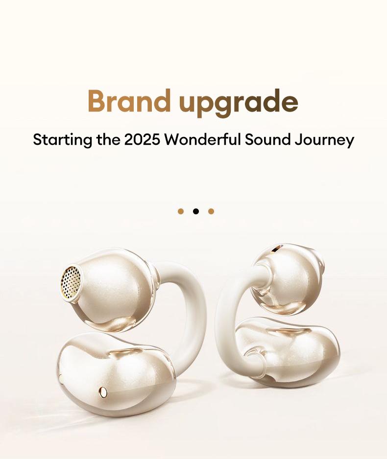 PAXA Earclip C7 Clip-on Design Wireless Earphones, Upgraded Panoramic Sound Headset, Comfortable Wearing & IPX5 Waterproof Sports Earbuds for Work, Fitness