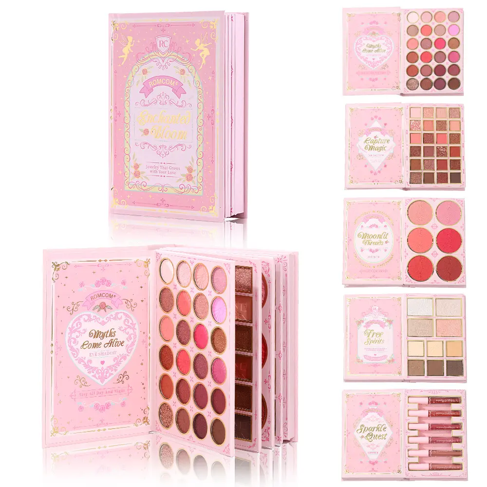 Mythical Eyeshadow Palette - Various Makeup Effects (Matte, Glitter, Pearl) Pink Book-Style Makeup Set, Suitable for Daily and Glamorous Looks, Perfect Gift Set, Glitter Eyeshadows, Makeup Palettes