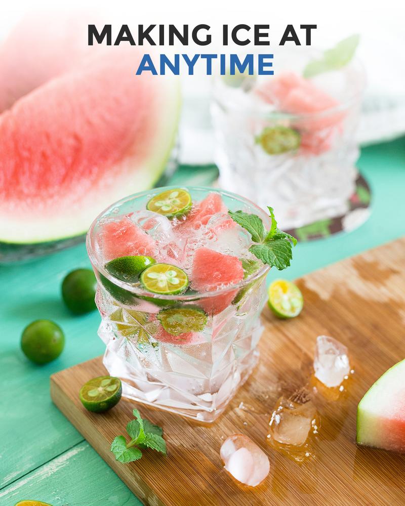 ecozy Countertop Sonic Nugget Ice Maker Chewable Ice Cubes 33 lbs Daily Output Self-Cleaning Stainless Steel for Party Kitchen Bar Black Friday Deal