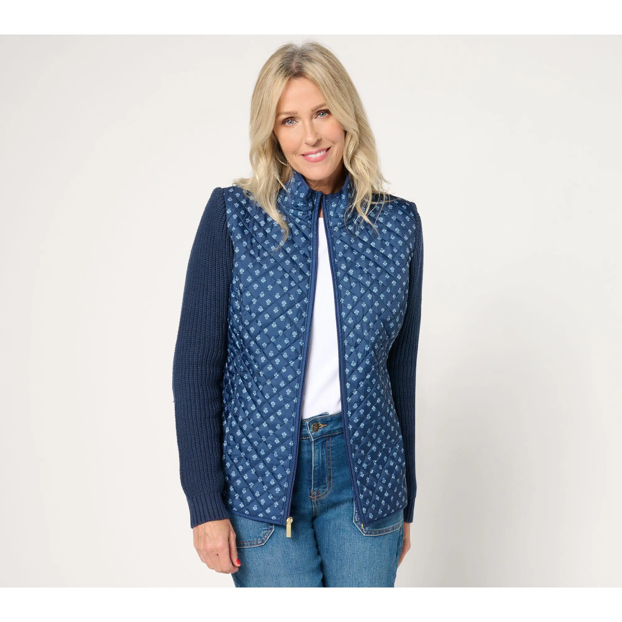 Denim & Co. Heritage Quilted Sweater Jacket