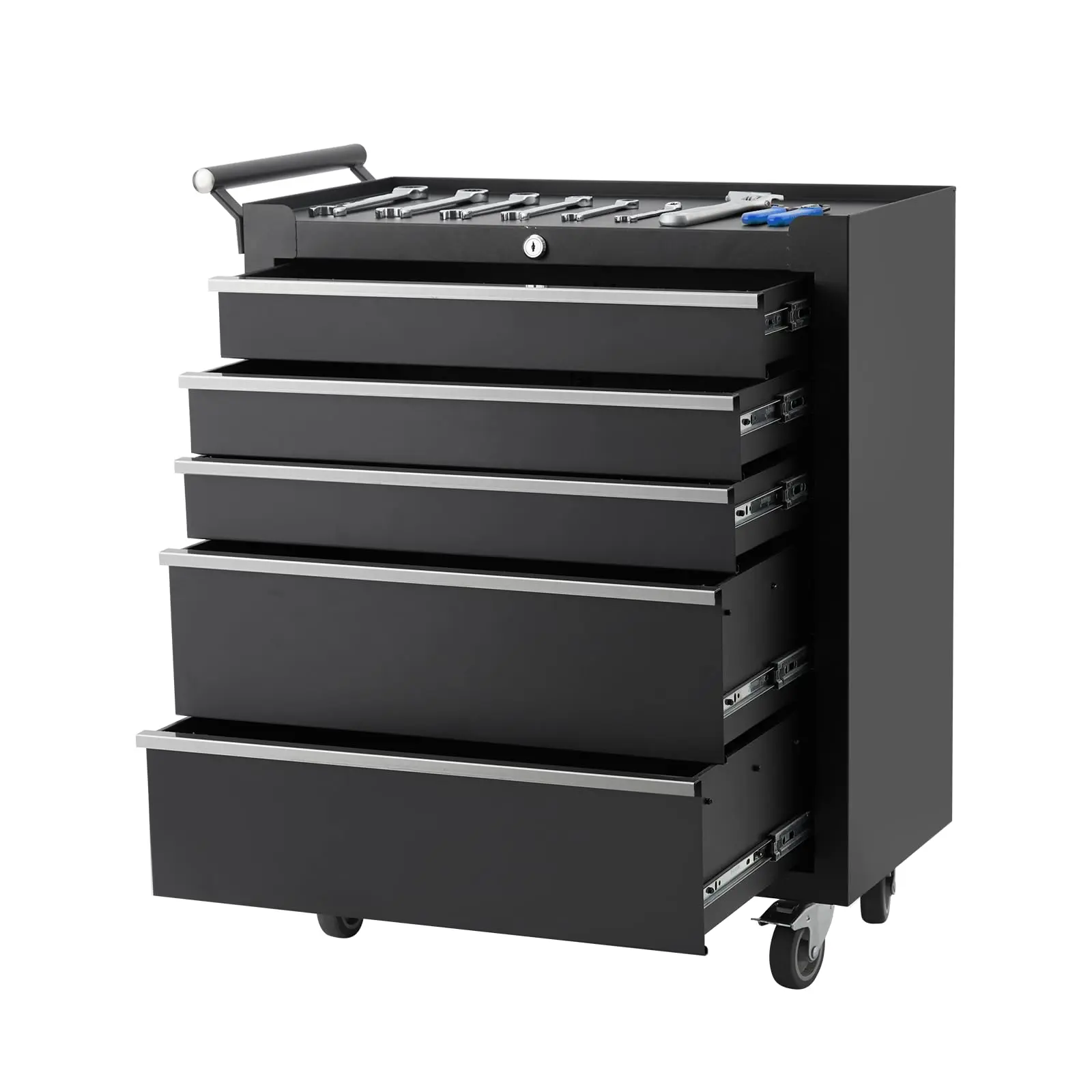 Gaomon 5-Drawer Lockable Rolling Tool Chest with Locking System, Drawer Liners & Universal Wheels for Garage, Workshop Tools
