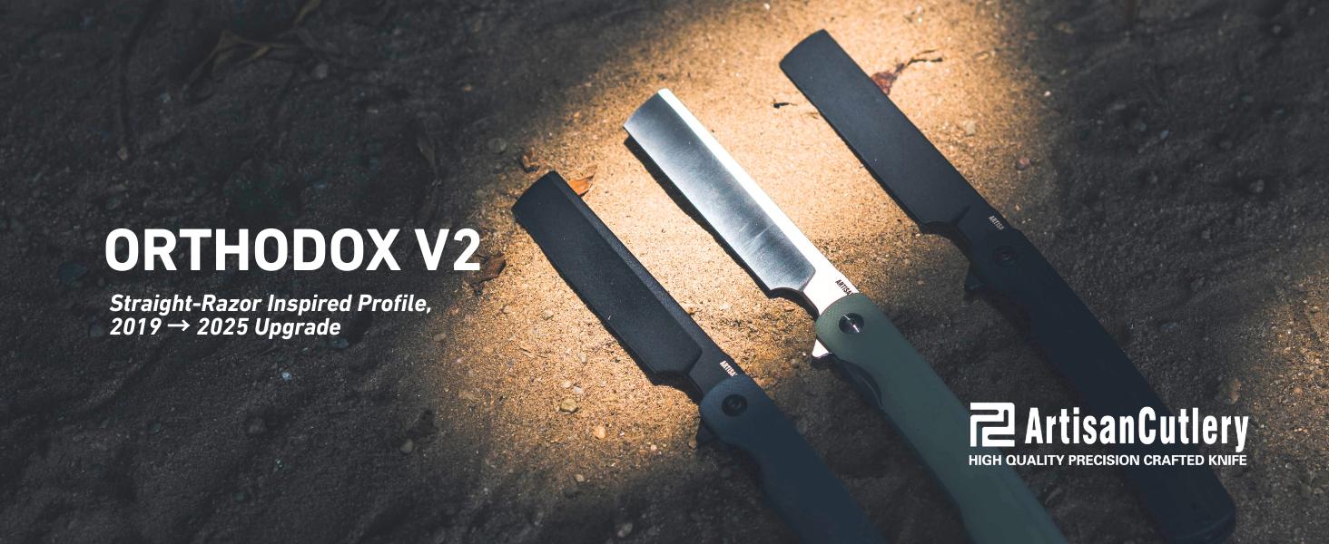 ARTISANCUTLERY Orthodox V2 Pocket Knife, 3.54" AR-RPM9 Steel Blade G10 Handle Folding Knife for Christmas gift, Camping Hiking, 1883P Natural Green(New Version)