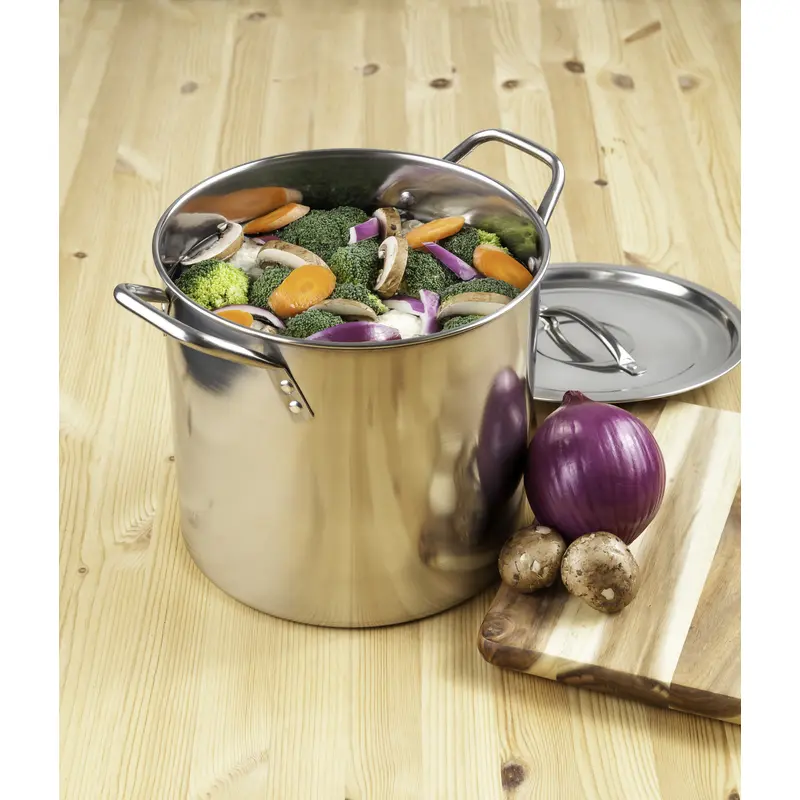 McSunley 6018294 9 in. 8 qt. Stainless Steel Stock Pot, Silver