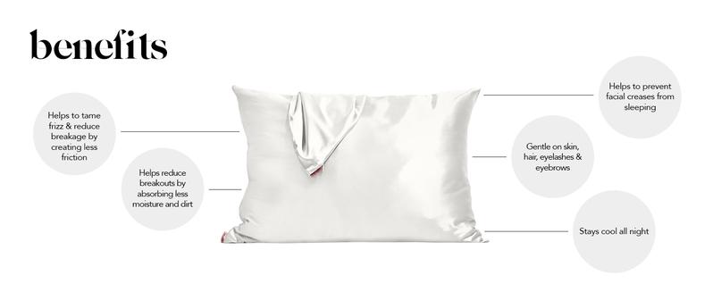 Kitsch Satin Pillowcase in Ivory Kitsch Satin Pillowcase in Ivory