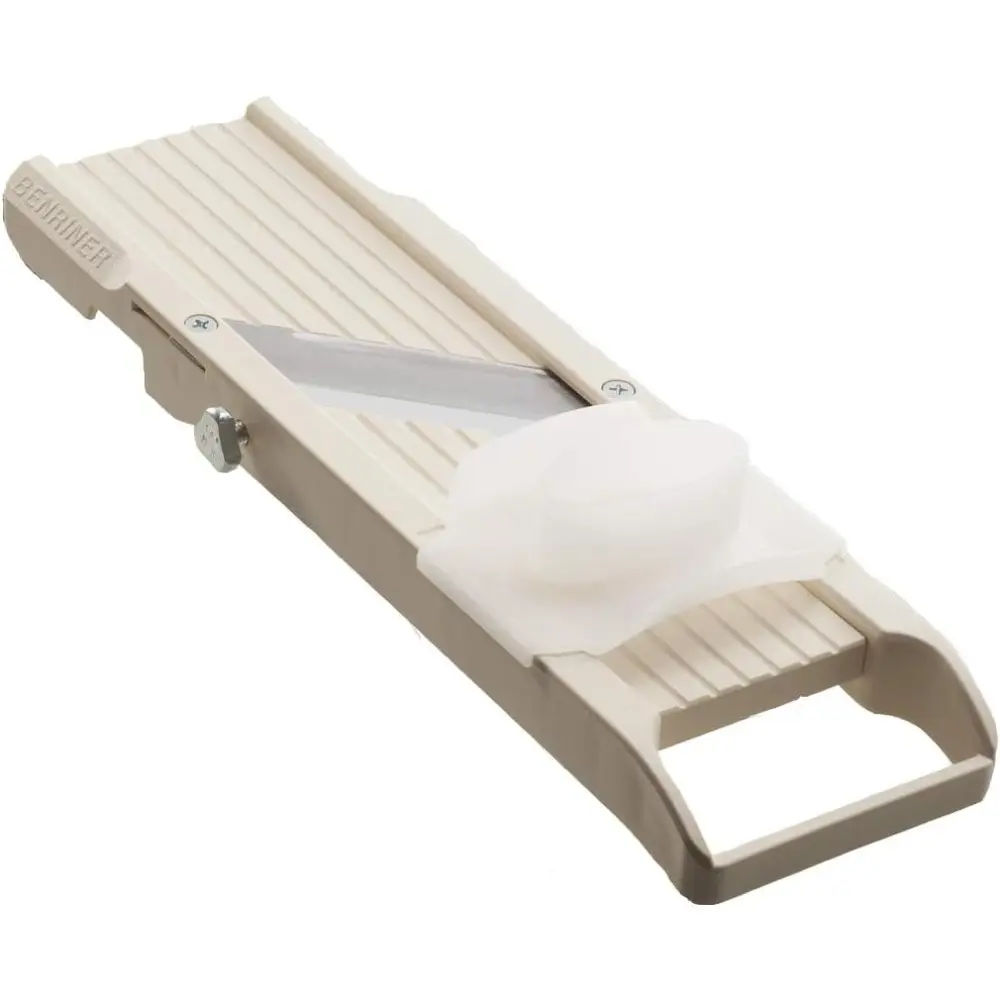 Japanese No. 64 Ivory Mandolin Vegetable Slicer with Rubber Grip, Easy Thickness-Adjustment Dial, Kitchen Utensil Peeler & Cutter Gadget, 12.60x4.72x1.57 inches, 12.60 X 4.72 X 1.57 Inches