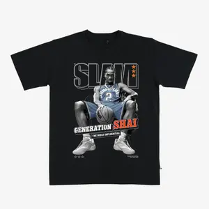 Shai Gilgeous-Alexander “Generation Shai” Basketball T-Shirt – Black Graphic Tee Featuring SLAM Style Pro Hoops Star Design