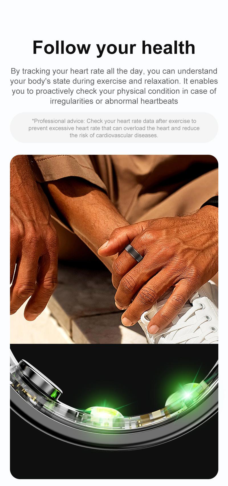 2026 New Smart Health Ring, 5ATM Waterproof Featuring Stress and Sleep Monitoring Functions, Compatible with iOS and Android, Waterproof Fitness Tracker for Women & Men, No Subscription Fee.