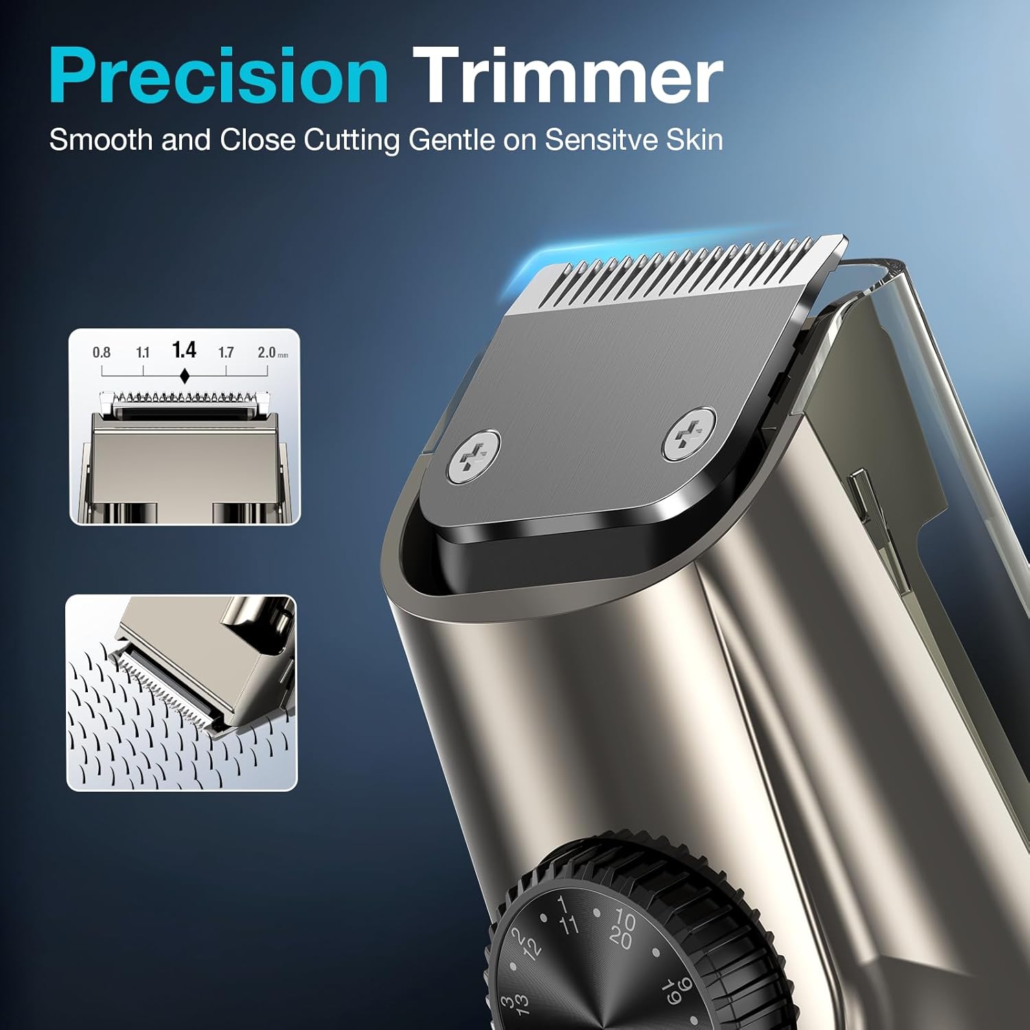 【2026 Upgraded】 Beard Shaver Vacuum for Men,Built-in Vacuum Trimmer for Mustache, Facial Hair, Rechargeable, IPX6 Waterproof, 2 Comb, Comfort face 2in1 Electric Razor rechargeable men. love gift