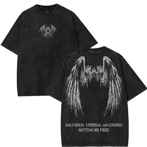 Testo di Take Me Back To Eden Sleep Token Double Printed  Washed Tee Acid Washed Lightweight Cotton TShirt sleep token merch men gifts Fabric Menswear