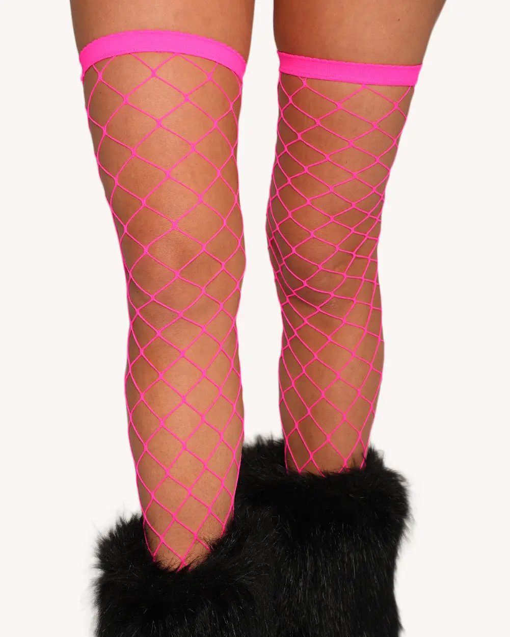 Women's Flirty Fishnet Thigh Highs - Lingerie, Bodysuits Compatible, Patterned Tights, Funky Tights