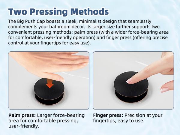 Hibbent Upgraded 3 in 1 Bathroom Sink Drain Strainer, Pop Up Sink Stopper with Big Push Cap, Anti-Clogging Metal Filter Basket,Sink Plug with Hair Catcher for 1.1''~2.36'' Basin, Oil-Rubbed Bronze