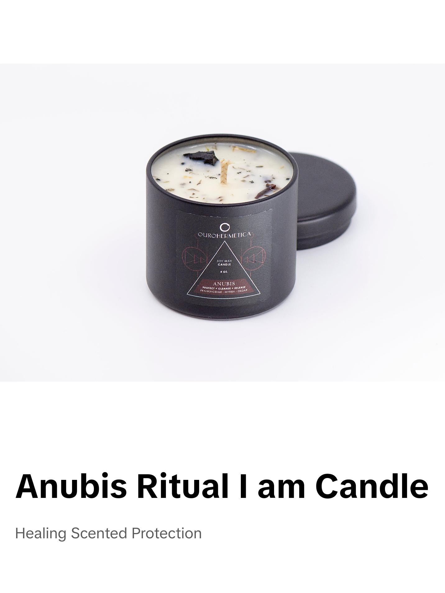 Anubis Ritual Soy Candle with Botanicals & Black Tourmaline