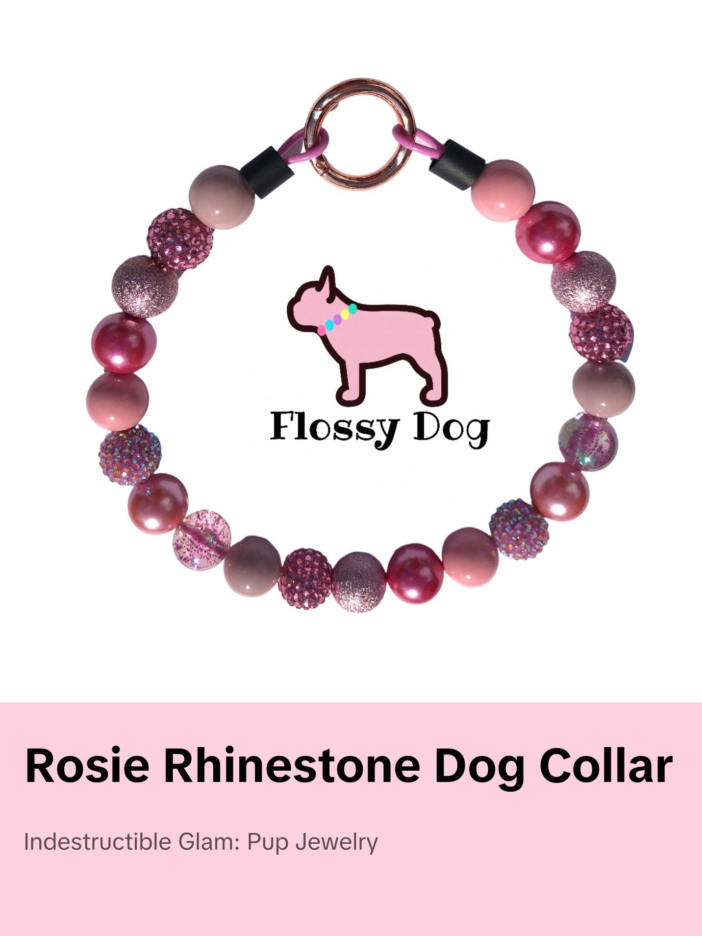 Rosie Beaded Dog Collar | Dusty Rose Pink Rhinestone Bead Collar | Durable Dog Necklace | Puppy Pearls | Jewelry for Pets Rosie Beaded Dog Collar | Dusty Rose Pink Rhinestone Bead Collar | Durable Dog Necklace | Puppy Pearls | Jewelry for Pets
