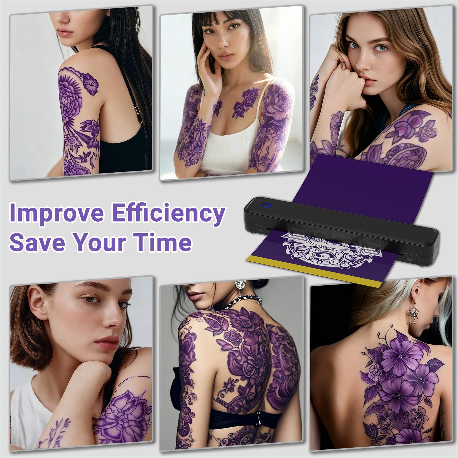 Wireless Bluetooth Tattoo Stencil Printer 2400mAh Battery Portable Thermal Copier Machine for Smartphones & PC Cordless Tattoo Enthusiasts 450g Lightweight Mini Size#TikTokShopHolidayHaul