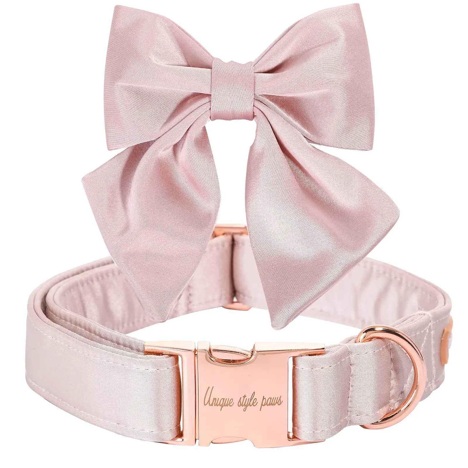 Adjustable Durable Cotton-Silk Dog Basic Collar with Bow Tie, Multi-Color Pet Accessory