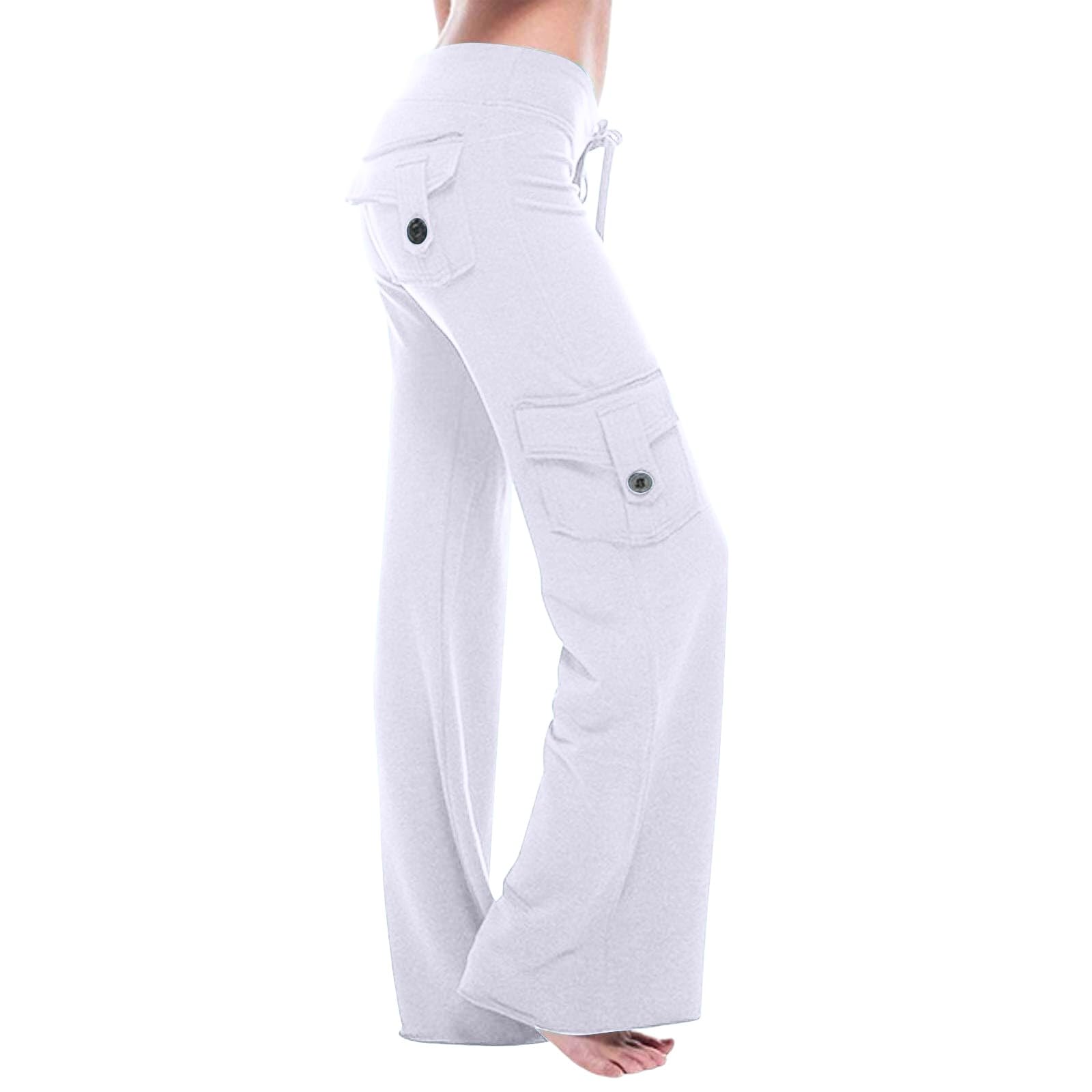 High-Waist Cargo Yoga Leggings with Pockets - Buttery Soft Tummy Control Workout Pants for Women, Comfortable Fit, Summer Casual Style