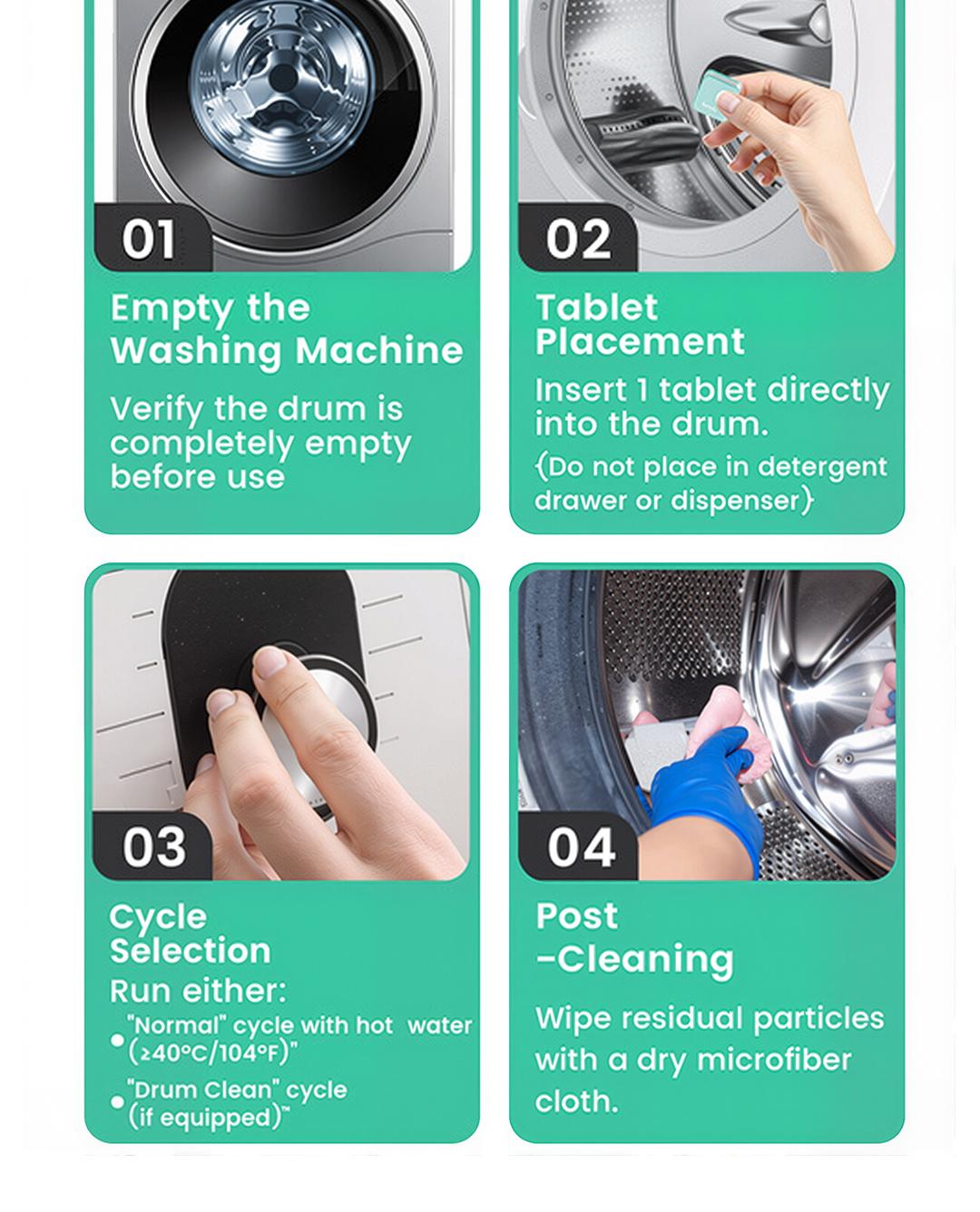 SOPAMI Eco-Friendly Washing Machine Cleaner 12 Tablets Removes Pet Hair Buildup & Fights Odors for Fresh Clean Washers