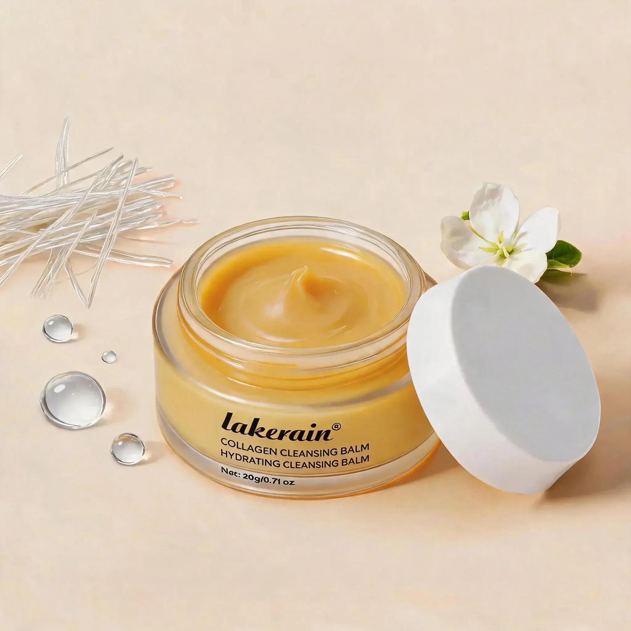 Lakerain Collagen Cleansing Balm, Hydrating Makeup Remover Balm for All Skin Types
