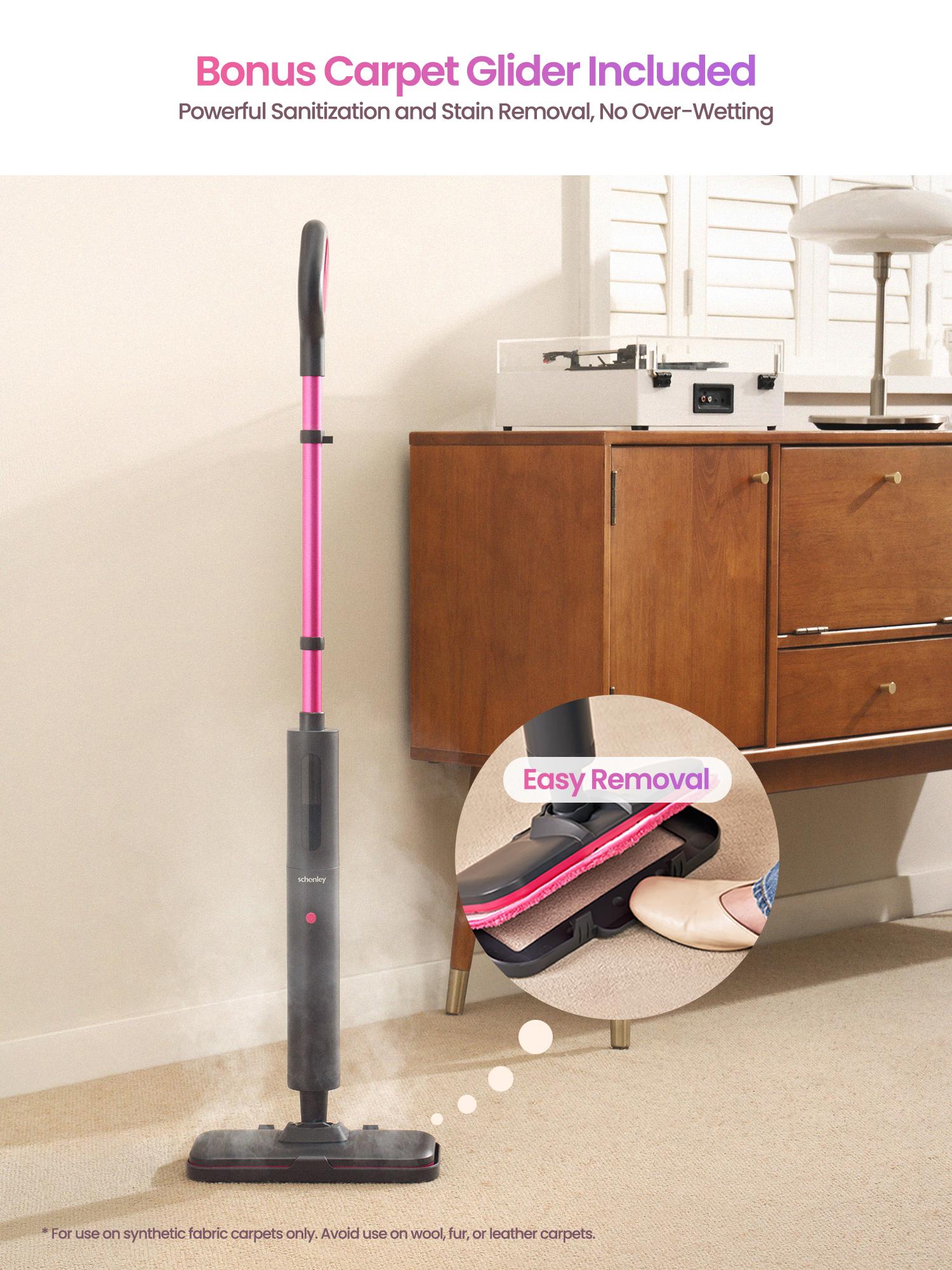 Schenley Pocket Steam Mop with Microfiber Pads & Carpet Glider for Easy Maintenance and Smooth Floor Surface Cleaning Tools Household Items