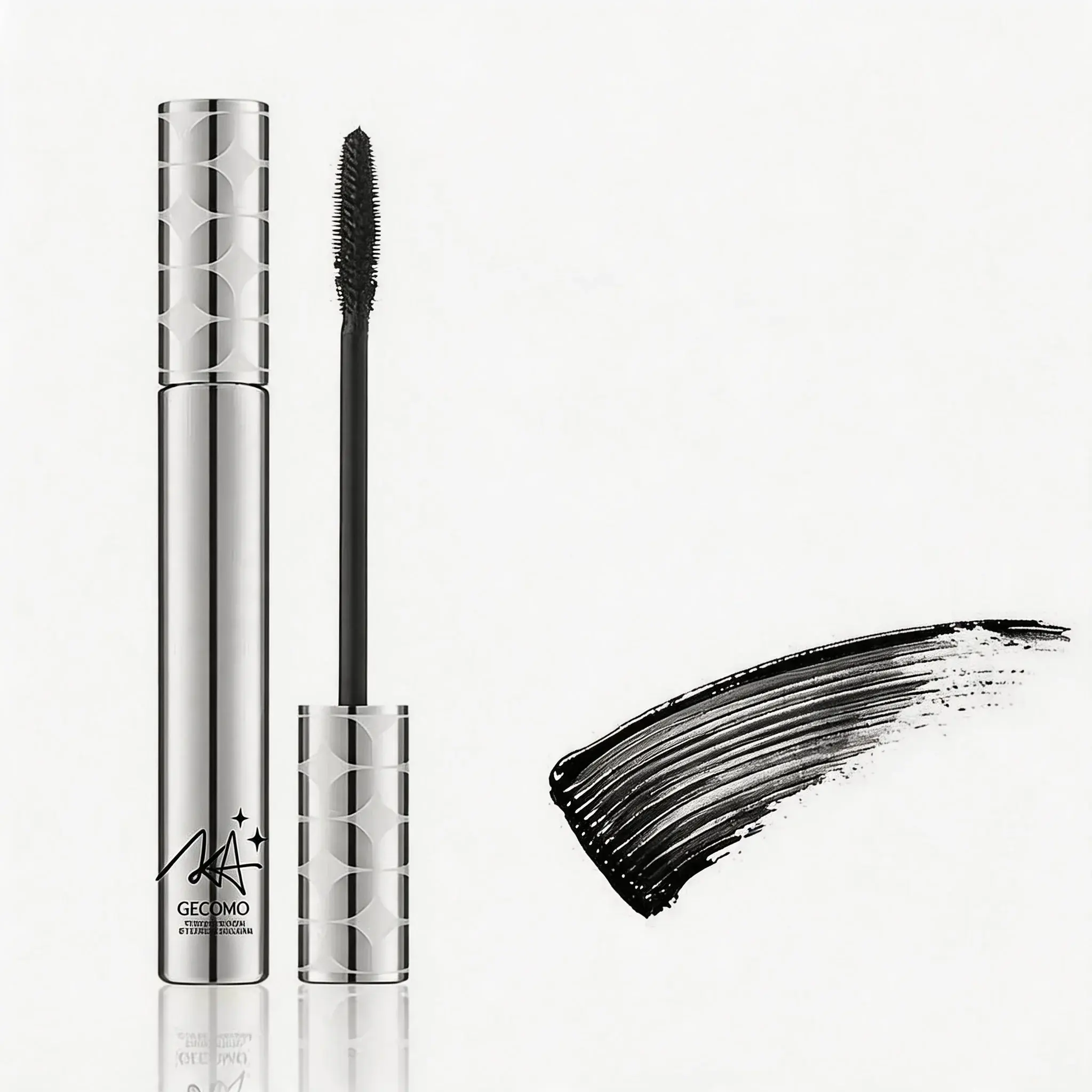 GECOMO Slender Curling Mascara - Olive Brush Eyelash Makeup, Lightweight Waterproof Lengthening Formula, No Clumping, Natural Look for Daily Use