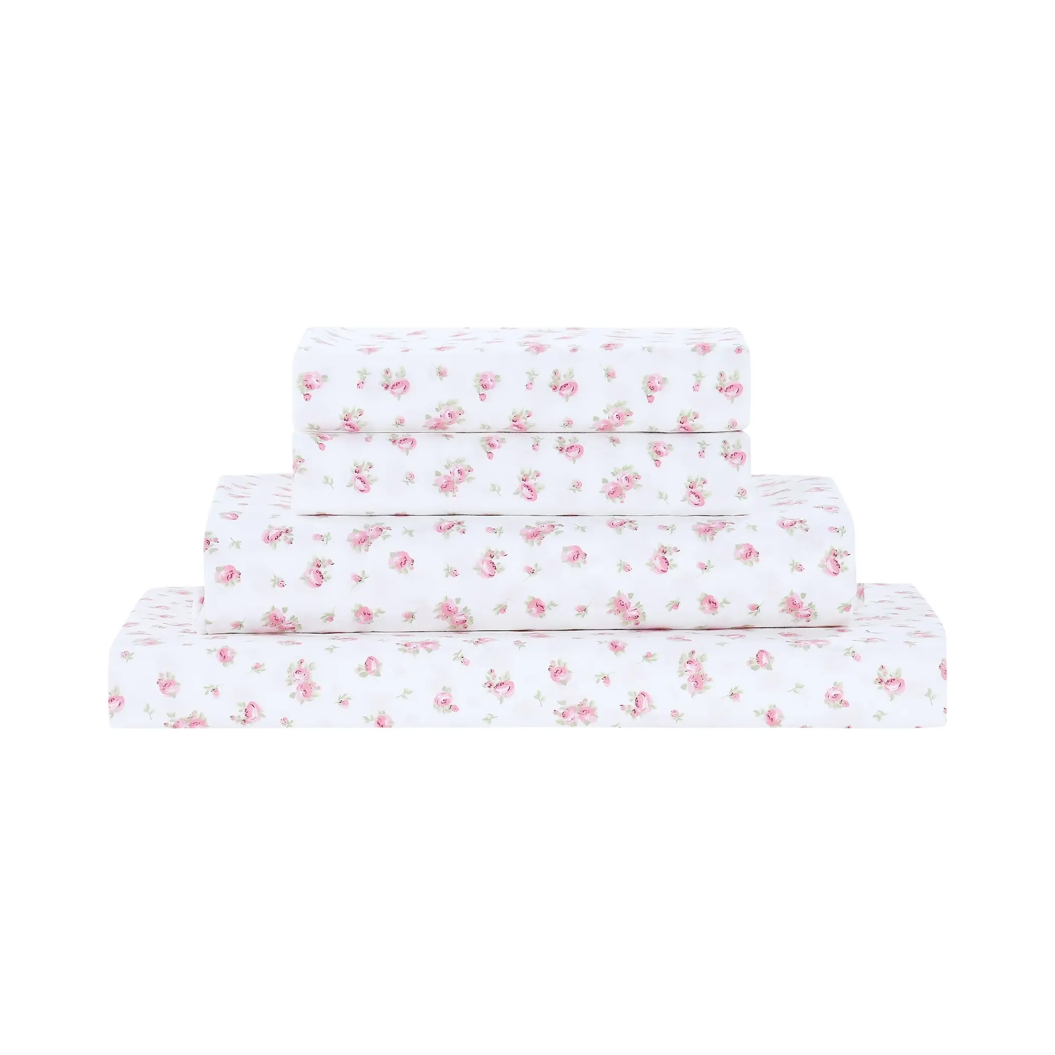 Modern Threads Classic Sweet Rose Ivory Full Floral 4-Piece Microfiber Flat Weave Print Bedding Set - Wrinkle-Resistant, Decorative, with Fitted Sheet & Pillowcases, Bedsheet Sets