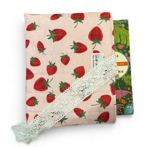Cute Quilted Book Sleeve, Strawberries