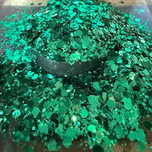 Reese & Riley Co. Wicked - Premium Green Metallic Glitter Chunky Mix for Resin Art Tumblers Nails Freshies Slime DIY Crafts Kids Art Projects
