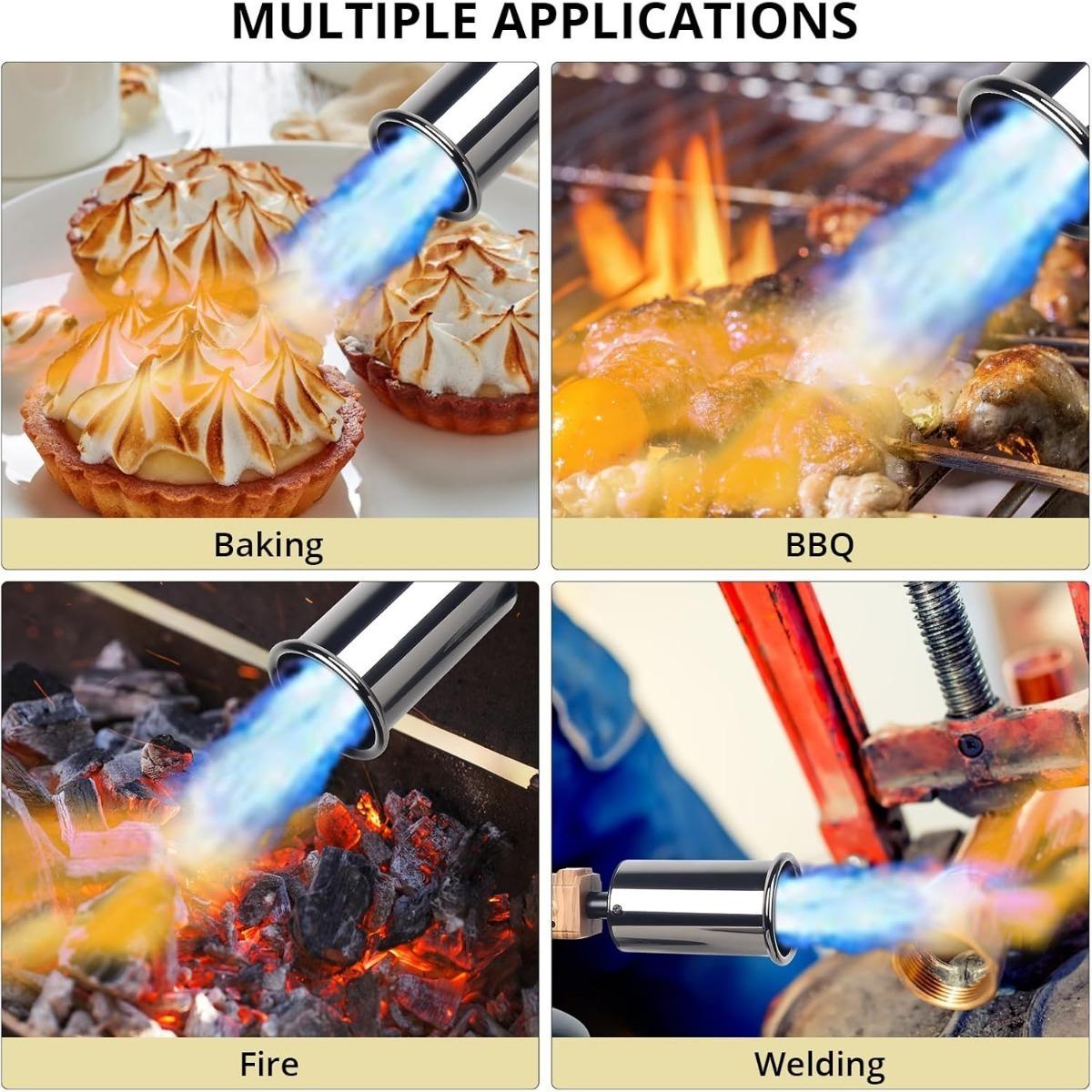 Kitchen Propane Torch - Powerful Chef Grill Gun - Campfire & Charcoal Lighter for Sous Vide, Searing Steak, Creme Brulee & BBQ (Propane Tank Not Included) Bakeware