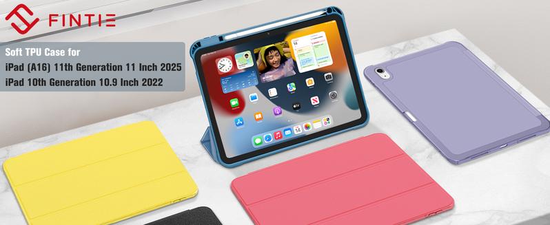 Fintie SlimShell Case for 2025 iPad A16 11th Gen & iPad 10th Gen w/ Soft TPU Back, Built-in Pencil Holder, Auto-Wake/Sleep, iPad Cover in Composition