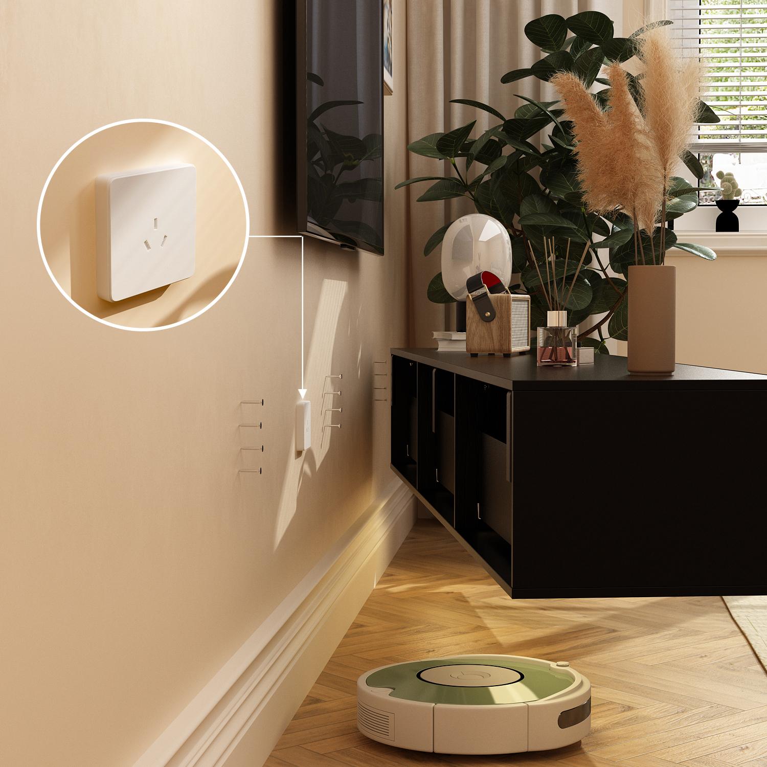 FUFU&GAGA Floating LED TV Stand for TVs up to 70", Wall Mounted Wood Media Console with Glossy Surface & 44 Color LED Lights