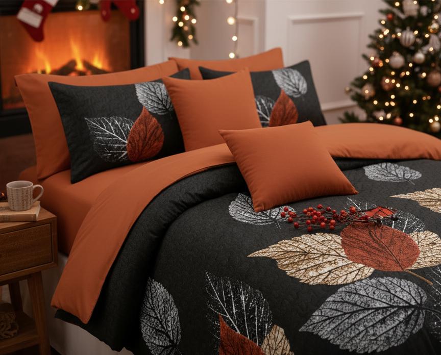 Leaf Print 9-Piece Luxury Bedspread Set with 6 Curtains, Complete Thin Quilt Collection, Hotel Quality All-Season Microfiber, Ultra Soft & Breathable, for Queen/King/Cal King | Valentine's Day #BedroomGoals #ComfyBedSets Leaf Print 9-Piece Luxury Bedspread Set with 6 Curtains, Complete Thin Quilt Collection, Hotel Quality All-Season Microfiber, Ultra Soft & Breathable, for Queen/King/Cal King | Valentine's Day #BedroomGoals #ComfyBedSets