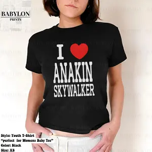 I Love Anakn Skywalker Y2K Baby Tee, Clean Girl Aesthetic Shirt, Funny Baby Tee, Cute 90s Baby Tee