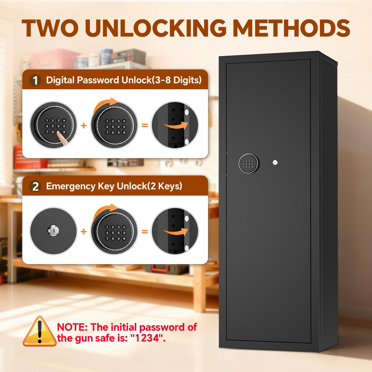 ACTIGER Digital Home Gun Safe Cabinet: Quick Access Security Box for Rifles and Pistols with Alarm & Reaction Lock - Large Easy Setup Storage for Home Office Closet - Ideal Security Gift for Men/Family