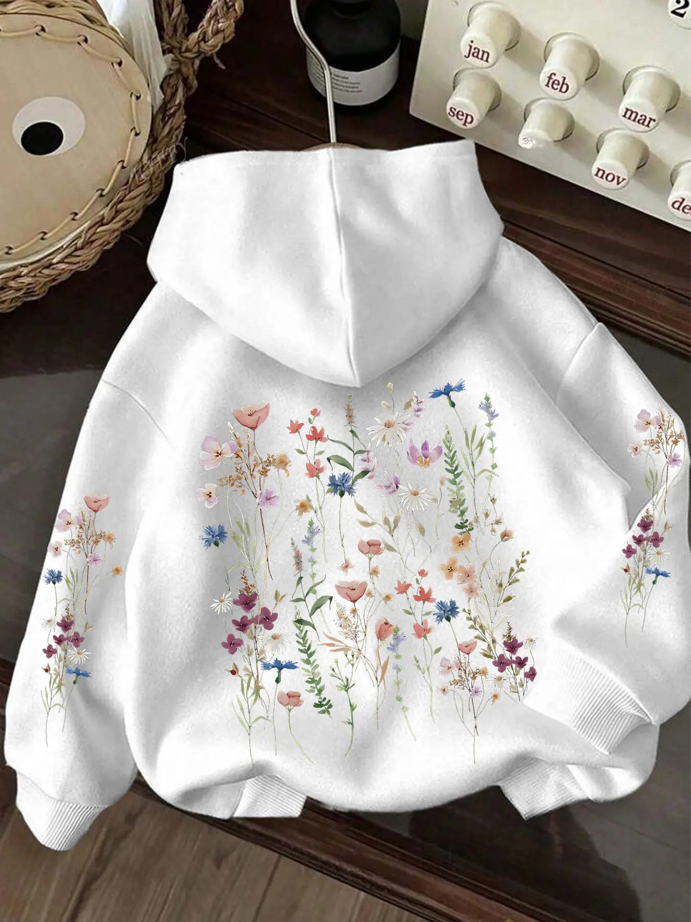 Women's Fashion Hooded Sweatshirt, Tops, Floral Print, Casual Loose Fit, Summer Wear, Warm, Soft & Comfortable, Ideal for Daily, Graphic Hoodie, Graphic Sweatshirts