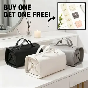 Buy 1 Get 1 Free Multi-Layer Foldable Makeup Bag, Waterproof Large Capacity Travel Essential for Cosmetics & Skincare