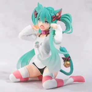 Hatsune Miku Desktop Cute Figure – 11cm Neko T-Shirt Ver. Anime Figurine