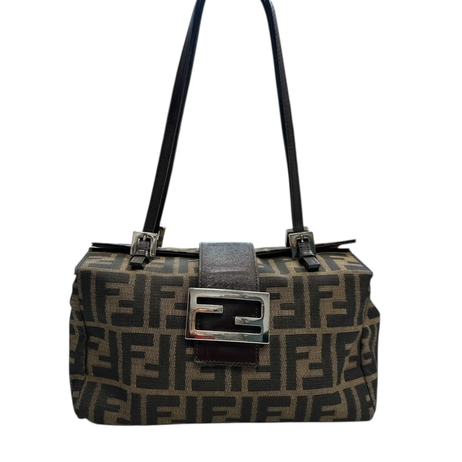 Pre-owned FENDI Canvas Messenger Bags Zucca Bento Bag
