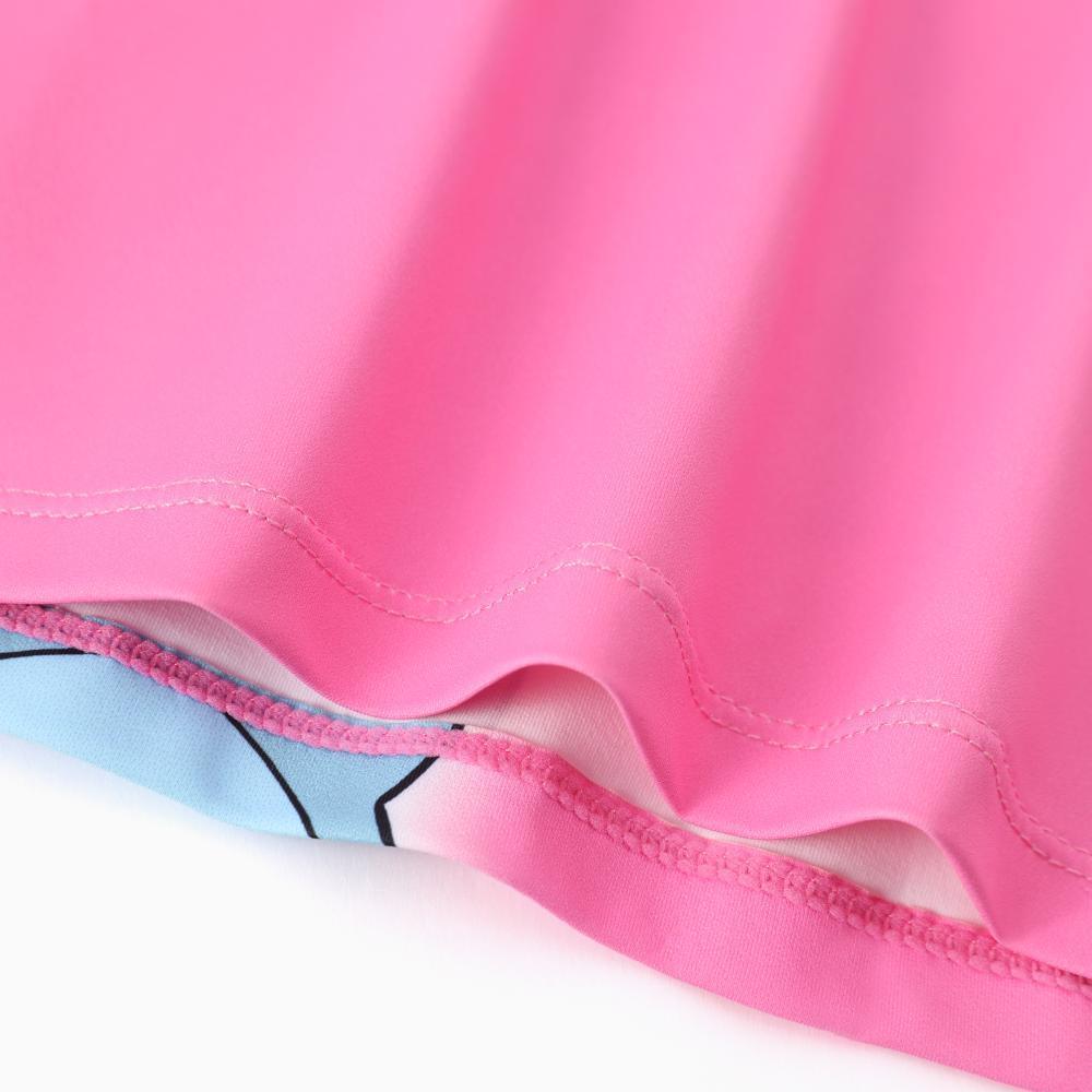 Disney Stitch & Scrump Girls 2-Piece Outfit - Pink Tank Top & Checkered Pleated Skirt Set Character Apparel for Toddlers & Little Girls, Summer Casual Set