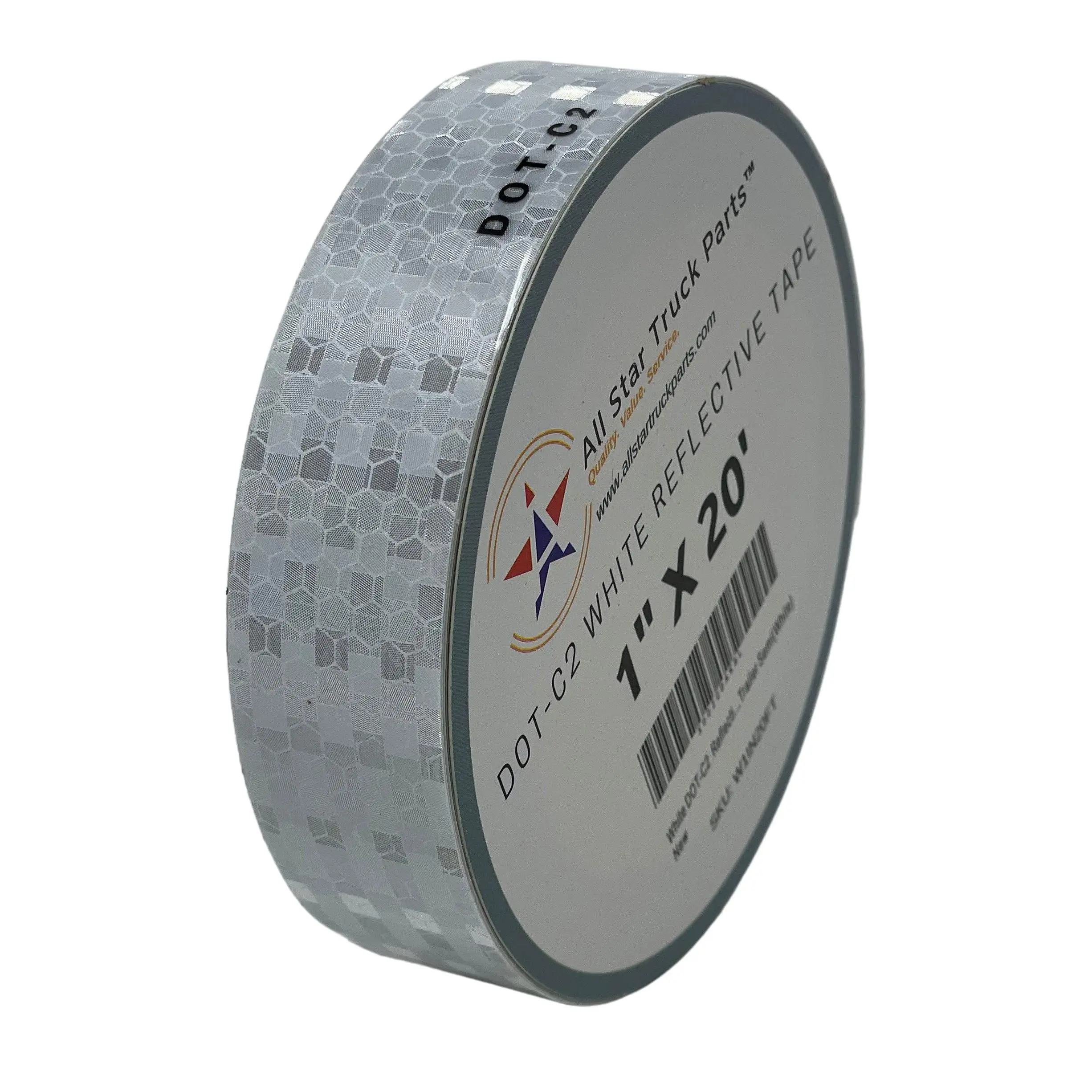 White DOT-C2 Reflective Tape Conspiciuity Tape - COMMERCIAL ROLL, HIGH INTENSITY, STRONG ADHESIVE- Automobile Car Truck Boat Trailer Semi (White)