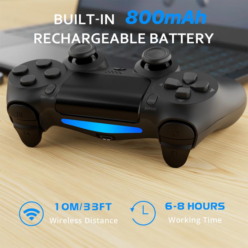 2 Pack Wireless Game Controller for PS4/PC/Android/iOS, With Double Vibration, Six Axis Gyro, Classic layout, Touch Pad, Speaker, Camo Set