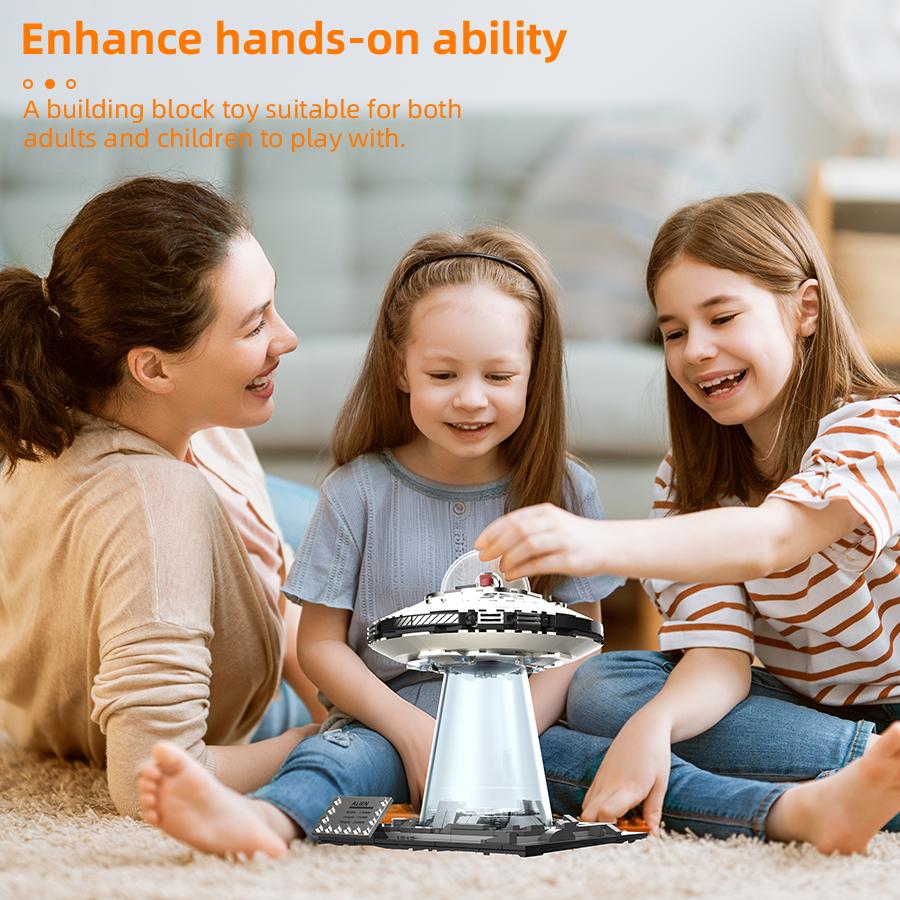 Magnetic STEM Building Blocks Set - Creative Galaxy UFO Spaceship & Interstellar Collection Kit for Kids 8+ Montessori Educational Toy  Fantastic Christmas, Growth, and Birthday Gift!